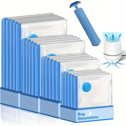 7 Sizes Reusable Vacuum Bags with Electric Pump Vacuum Compression Sealer Bag Mini Vacuum Sealer Machine for Clothes Organizer