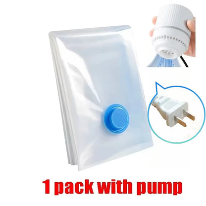 7 Sizes Reusable Vacuum Bags with Electric Pump Vacuum Compression Sealer Bag Mini Vacuum Sealer Machine for Clothes Organizer