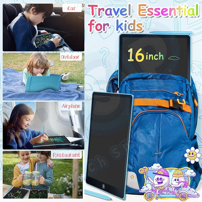 The ultimate mess-free drawing experience. This 16-inch SnapPad is perfect for kids to draw, learn, and play without the need for paper or pens. One-click erase makes it easy to start a new masterpiece instantly