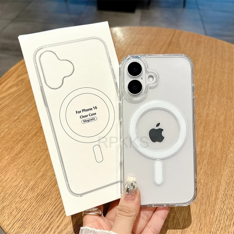Protect your iPhone with the SnapCase. Crystal clear, scratch-resistant, and fully compatible with all MagSafe chargers and accessories. Sleek protection that never yellows.