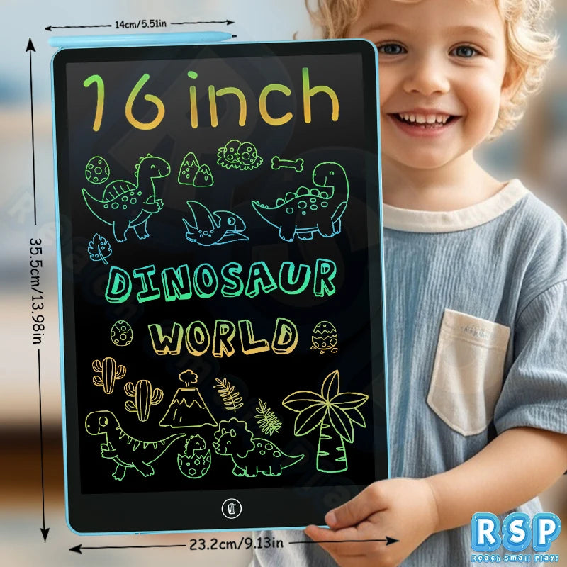The ultimate mess-free drawing experience. This 16-inch SnapPad is perfect for kids to draw, learn, and play without the need for paper or pens. One-click erase makes it easy to start a new masterpiece instantly