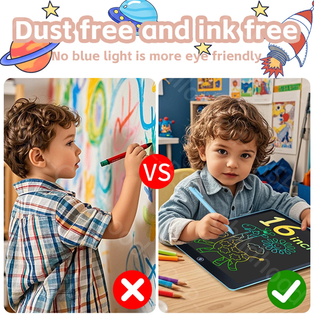 The ultimate mess-free drawing experience. This 16-inch SnapPad is perfect for kids to draw, learn, and play without the need for paper or pens. One-click erase makes it easy to start a new masterpiece instantly