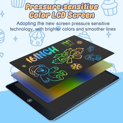 The ultimate mess-free drawing experience. This 16-inch SnapPad is perfect for kids to draw, learn, and play without the need for paper or pens. One-click erase makes it easy to start a new masterpiece instantly