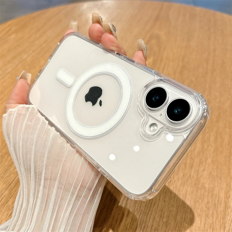 Protect your iPhone with the SnapCase. Crystal clear, scratch-resistant, and fully compatible with all MagSafe chargers and accessories. Sleek protection that never yellows.