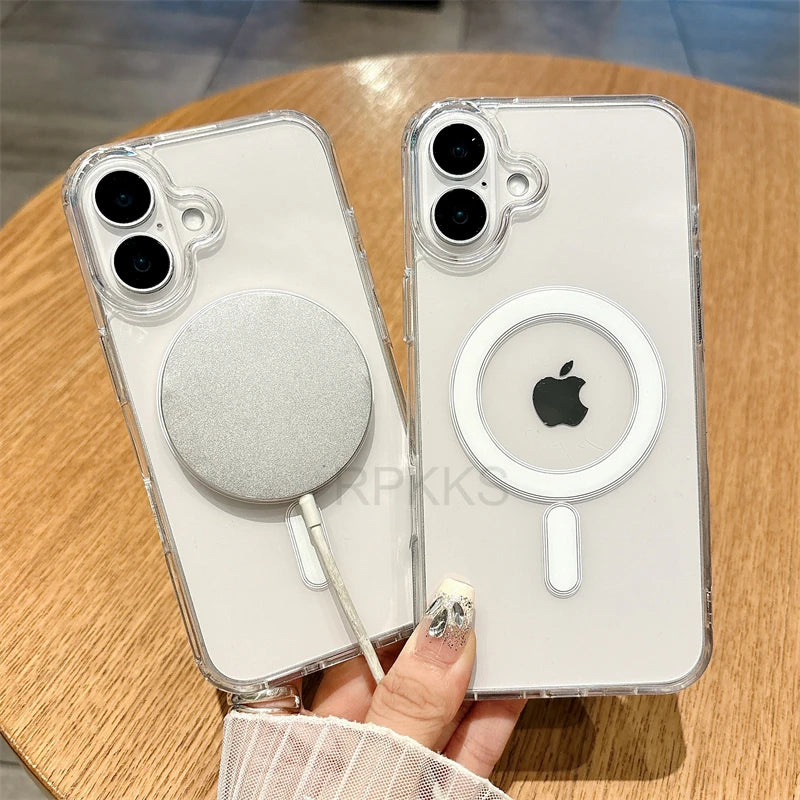 Protect your iPhone with the SnapCase. Crystal clear, scratch-resistant, and fully compatible with all MagSafe chargers and accessories. Sleek protection that never yellows.