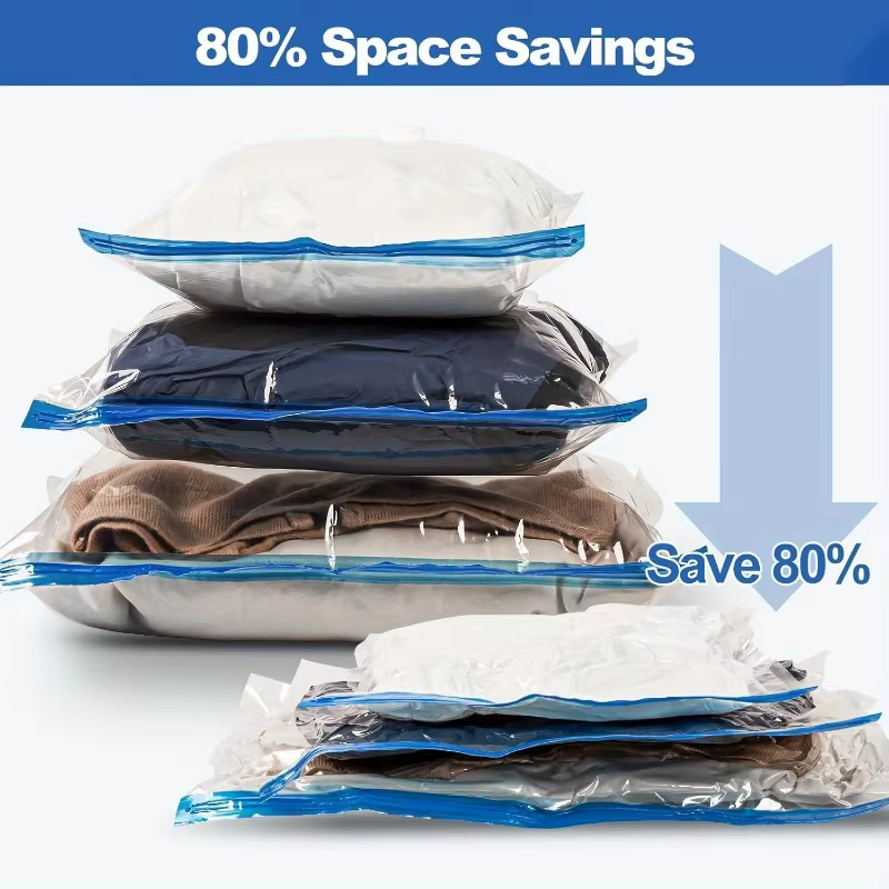 7 Sizes Reusable Vacuum Bags with Electric Pump Vacuum Compression Sealer Bag Mini Vacuum Sealer Machine for Clothes Organizer
