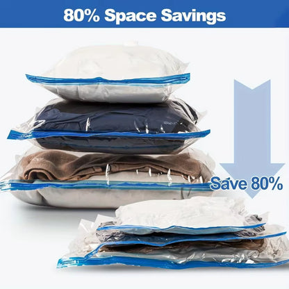 7 Sizes Reusable Vacuum Bags with Electric Pump Vacuum Compression Sealer Bag Mini Vacuum Sealer Machine for Clothes Organizer